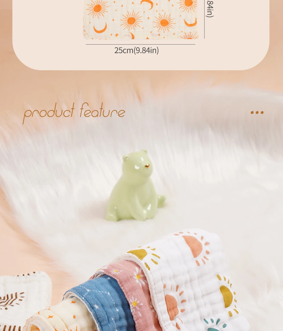 Toallas baby doble cara usos múltiples feliz FLUTE