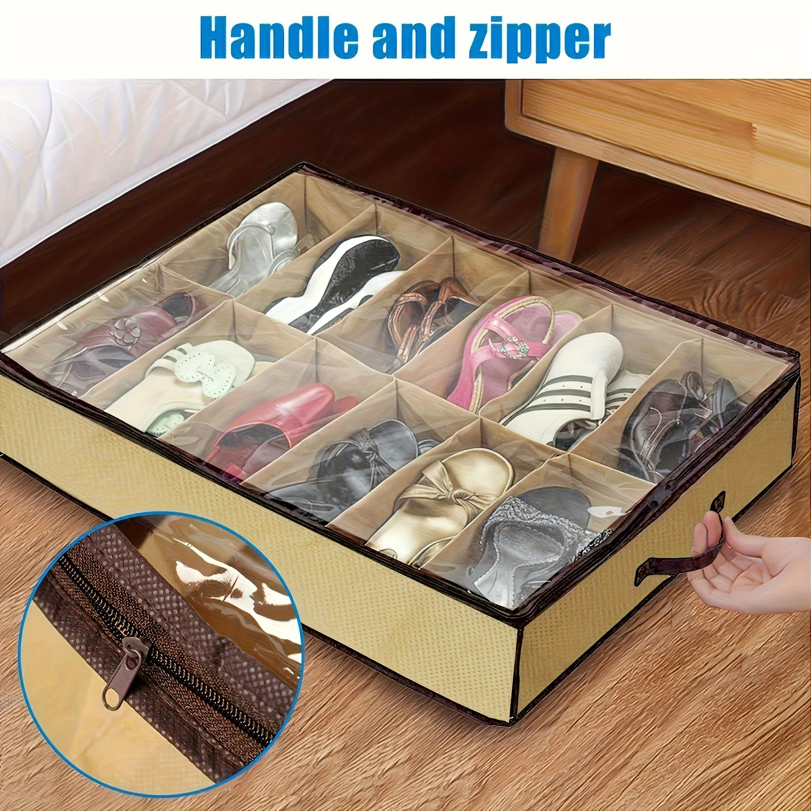 Organizador zapatero con tapa transparente – 12 compartimentos antipolvo - imagen 5