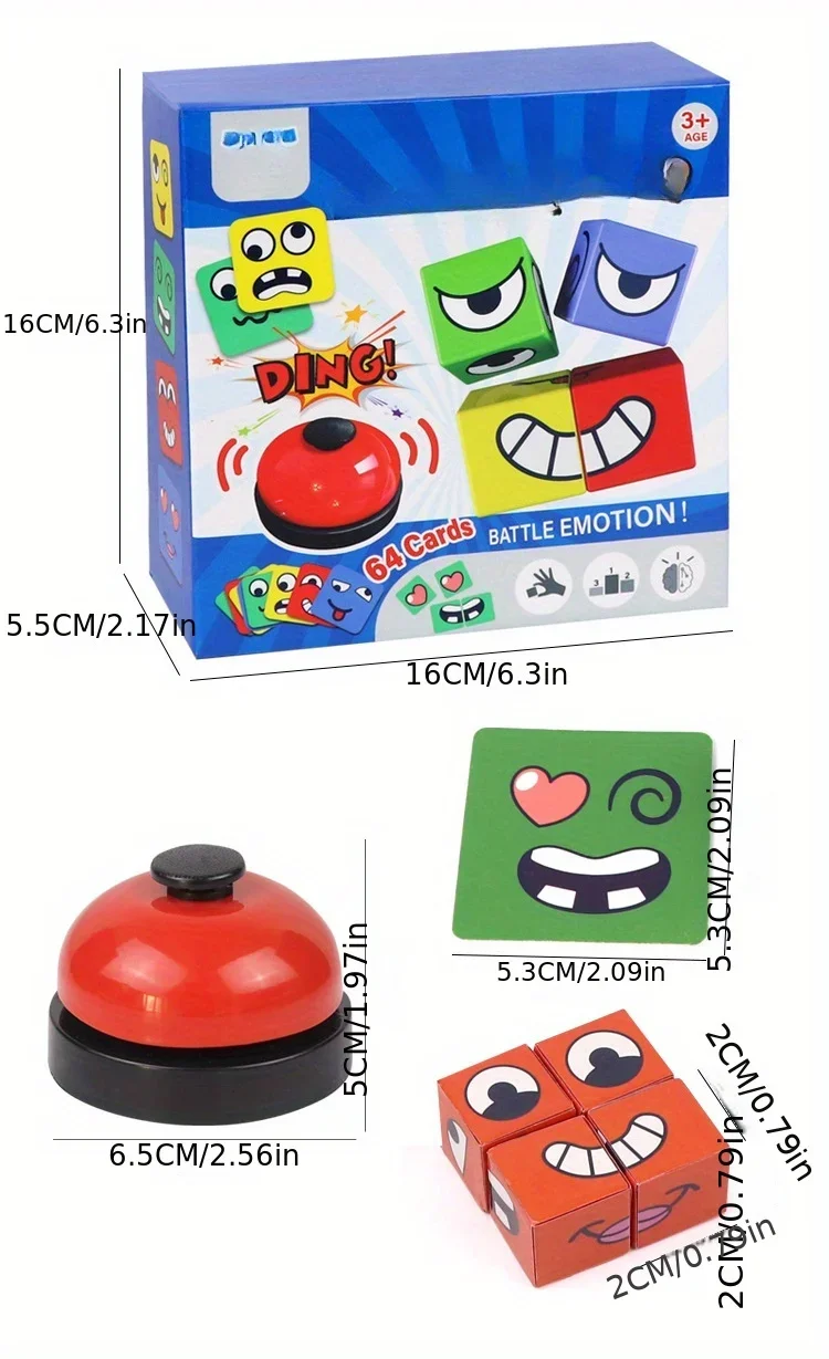 Cubos de colores con expresiones infantiles