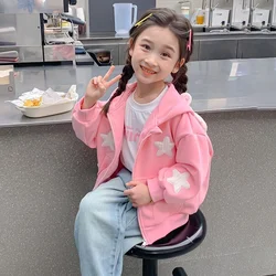 Chaqueta con capucha para niñas estilo dulce, primavera-otoño