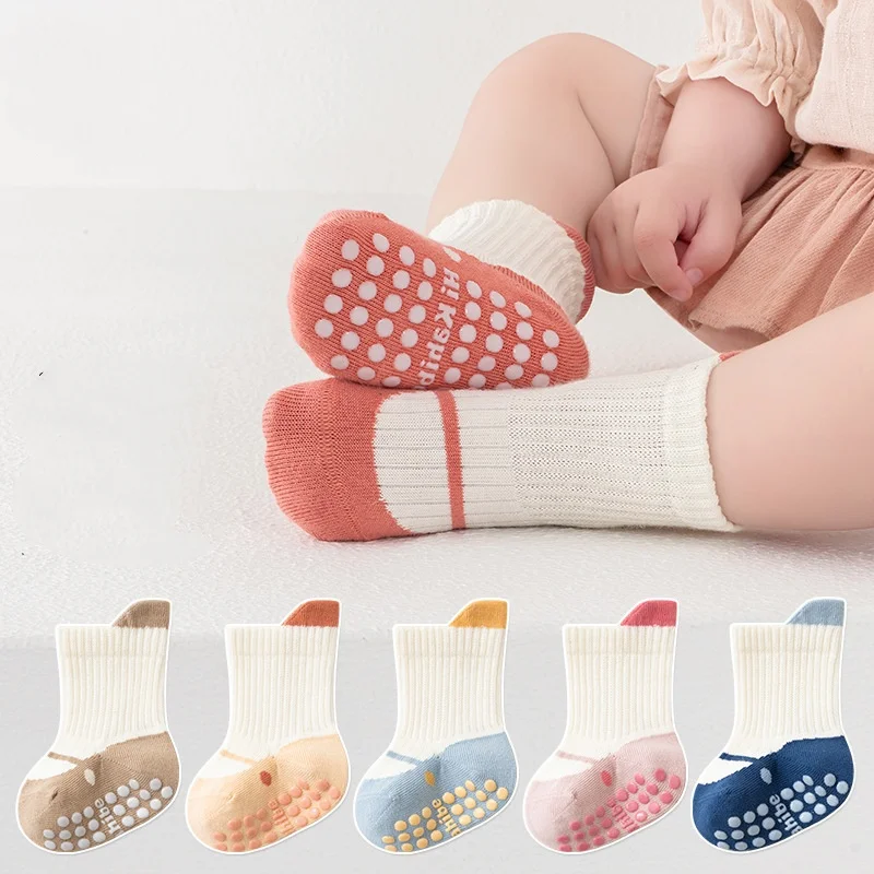 Calcetines de algodón antideslizantes para niño y niña