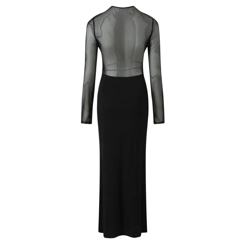 Look negro transparente para sesión maternidad