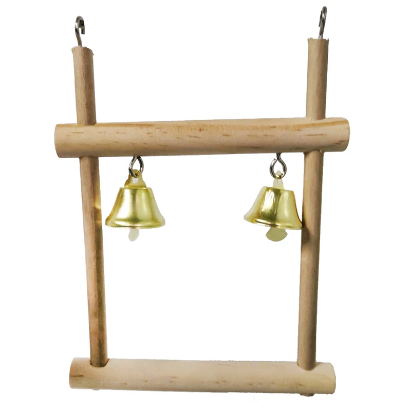 Juguete para loros de madera soporte con cuentas corazón estrella - imagen 3