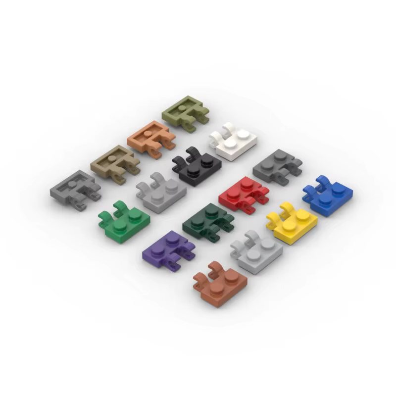 Placa 1x2 con clips para bloques de construcción compatibles MOC - imagen 2