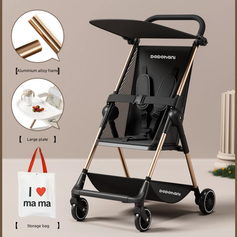 Silla de paseo plegable con toldo y estructura en aluminio - imagen 3