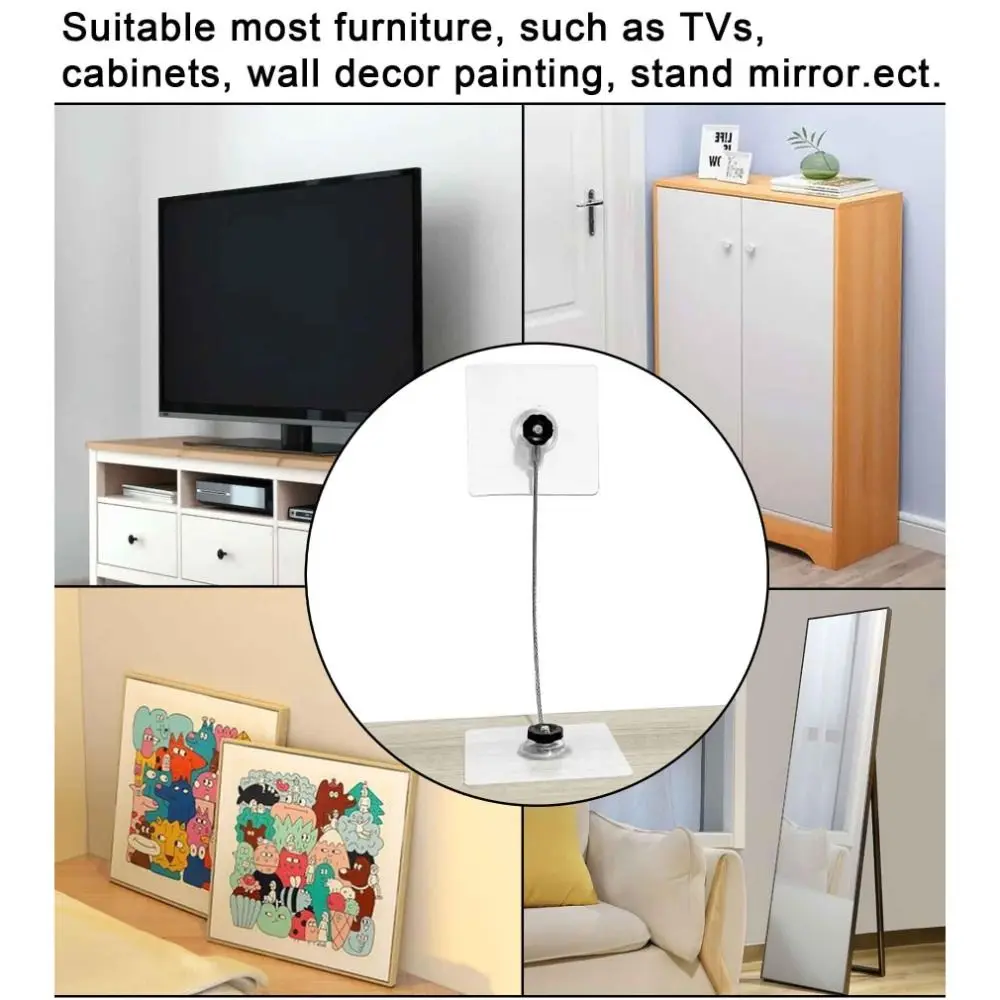 Anclaje de seguridad para muebles autoadhesivo acero inoxidable - imagen 3