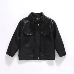 Chaqueta infantil de cuero sintético con cremallera
