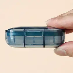 Pastillero portátil transparente con compartimentos para pastillas