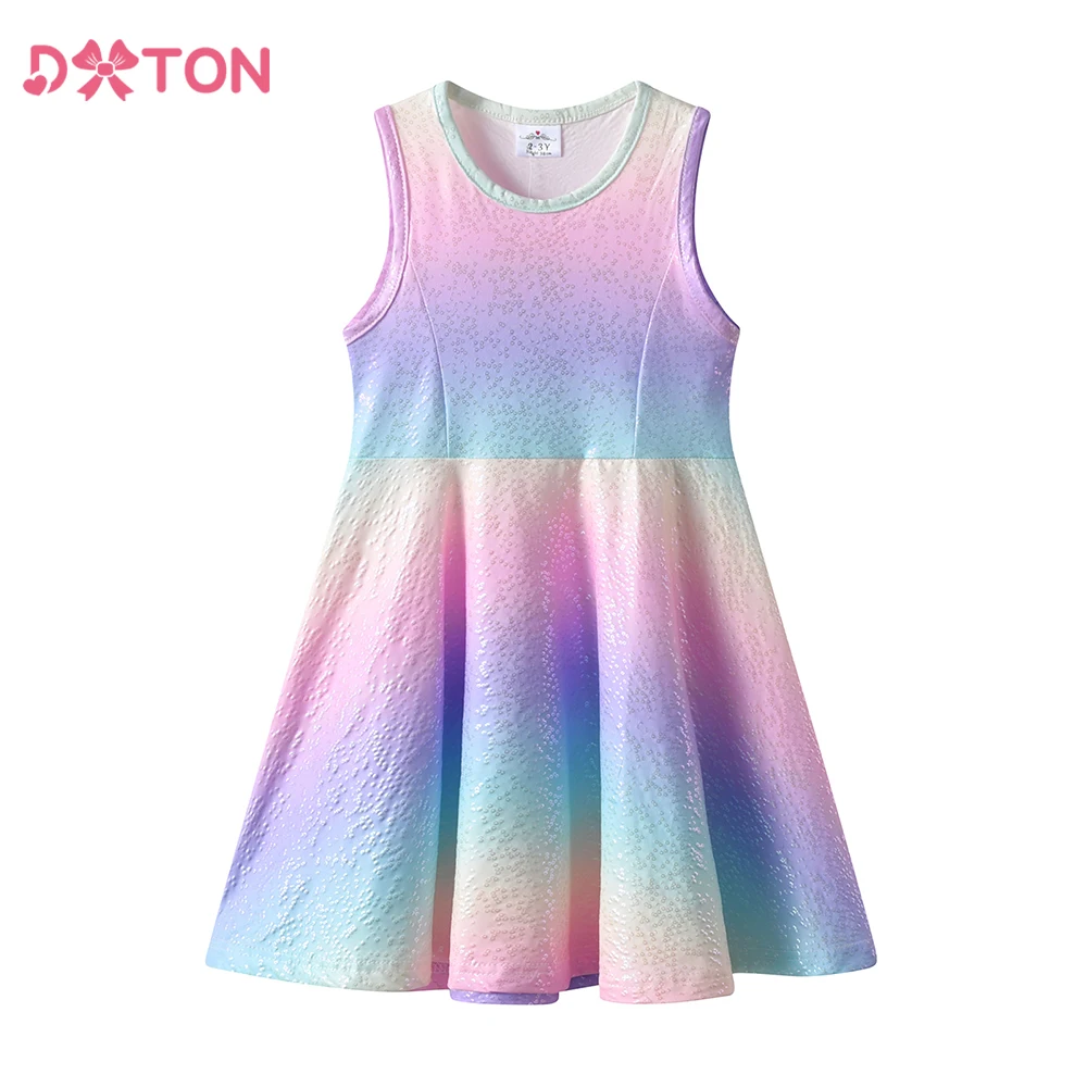 DXTON vestido de verano sin mangas para niña estilo sirena A - imagen 2