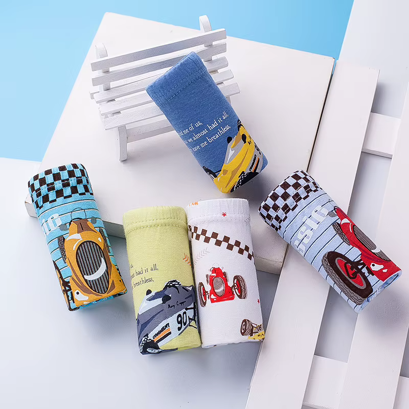Calzoncillos slip de algodón para niños con dibujo de coche - imagen 5