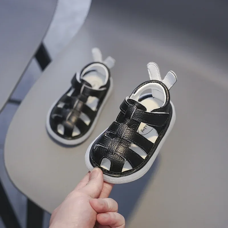 Sandalias de piel para bebé – Suela blanda antideslizante de verano - imagen 3