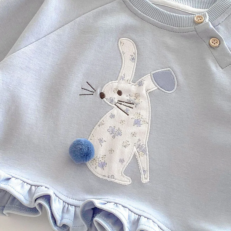 MILANCEL Sudadera con capucha para niños: lindo conejito floral - imagen 3