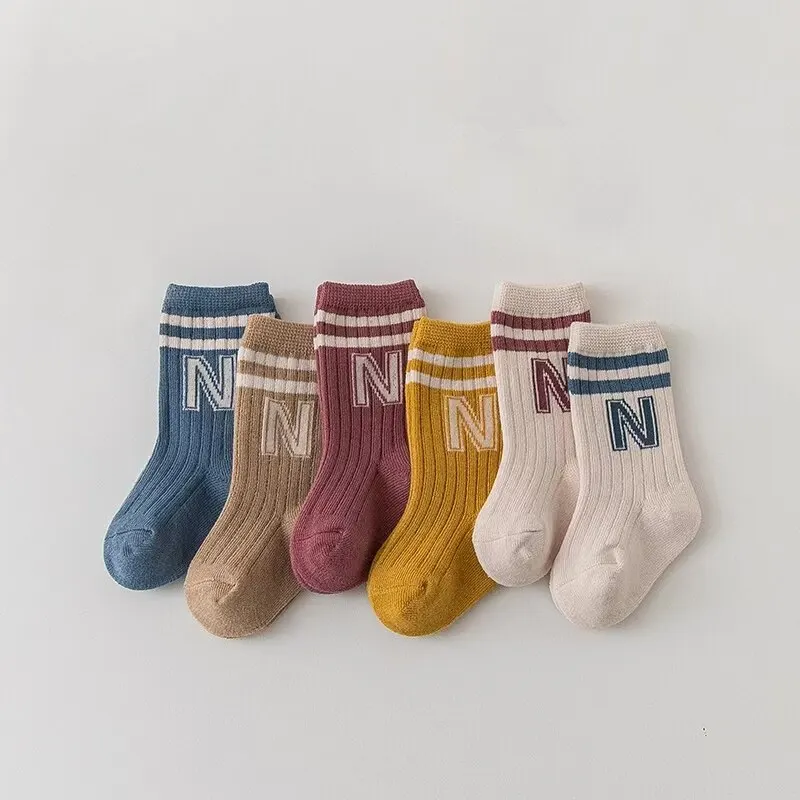 Calcetines bebé de algodón suave con rayas altos hasta la rodilla - imagen 5