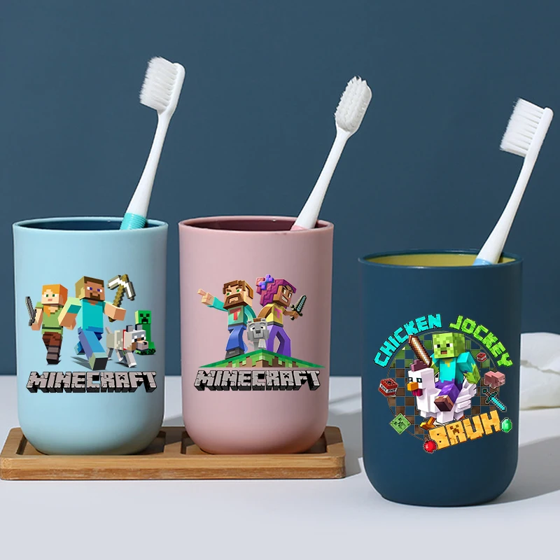 Vasos para enjuague bucal y cepillo dental con videojuegos