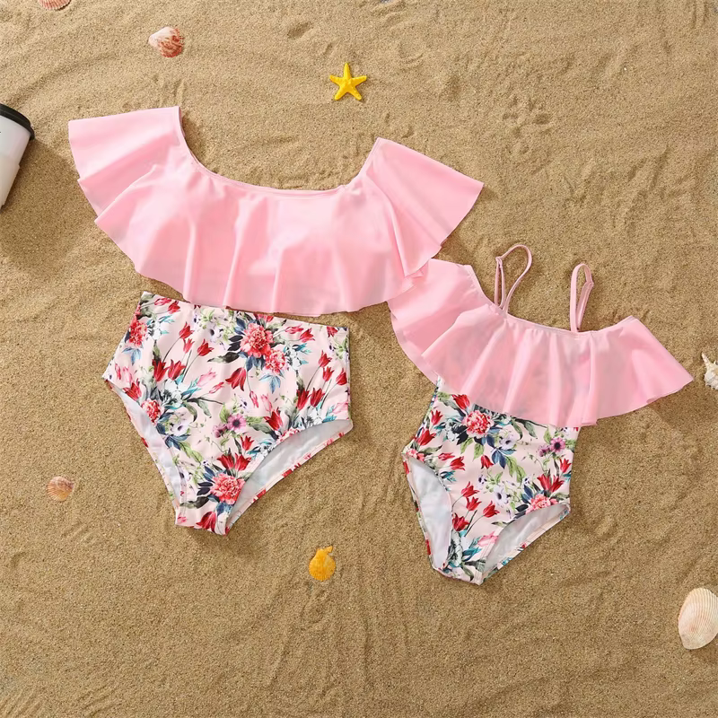 Traje de baño familiar a juego para papá e hijo, mamá e hija - imagen 2