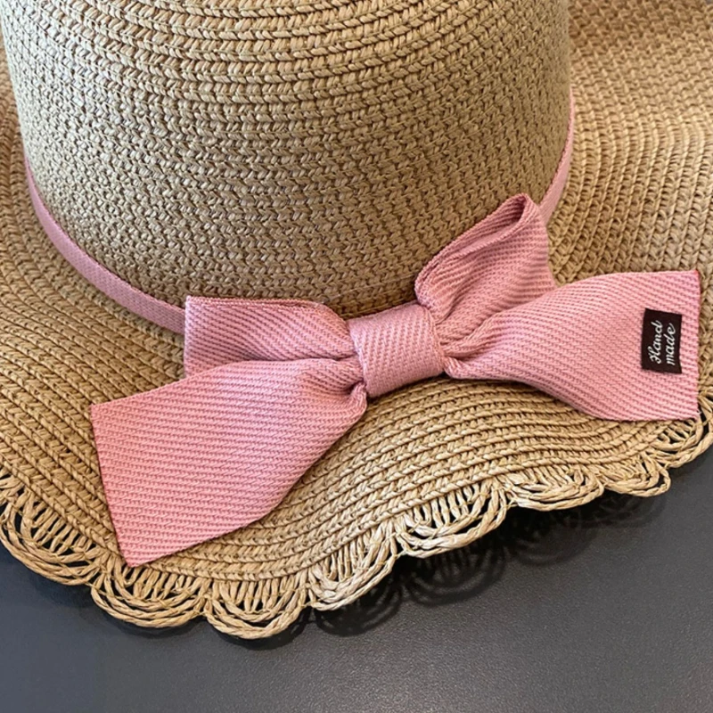 Sombrero de paja para niña con lazo de encaje - imagen 2