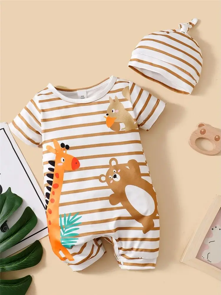 Pelele de animales para bebé con sombrero – 3-24 meses