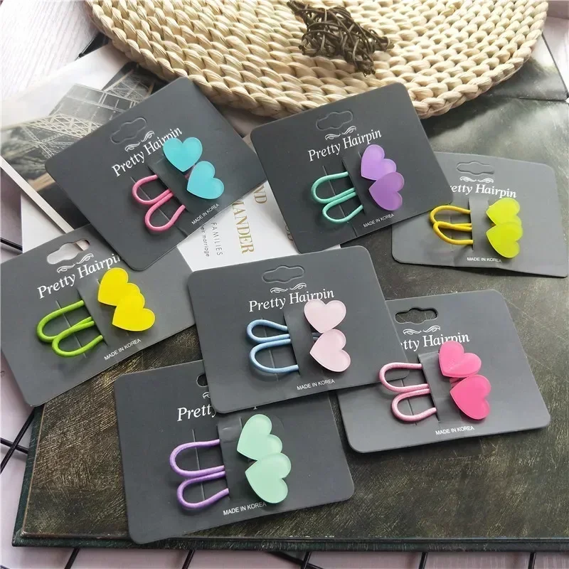 Lazos y bandas elásticas fluorescentes corazón estrella pelo infantil - imagen 4