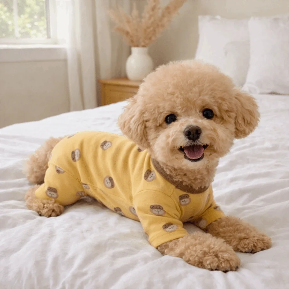 Pijama para perro cálido con dibujos animados y protección abdominal - imagen 4