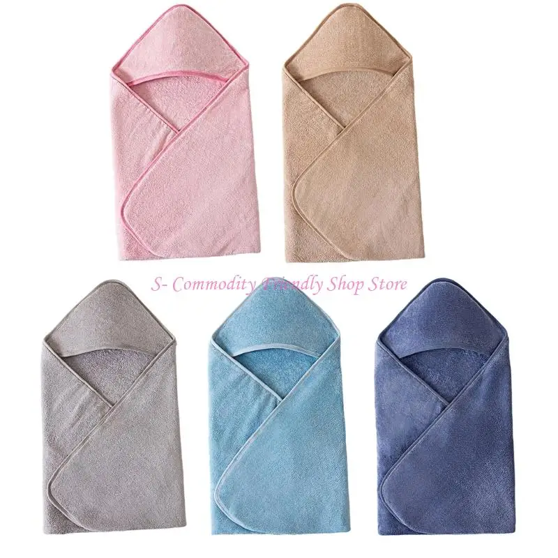 85AE Albornoz con capucha para bebé, toalla baño poncho