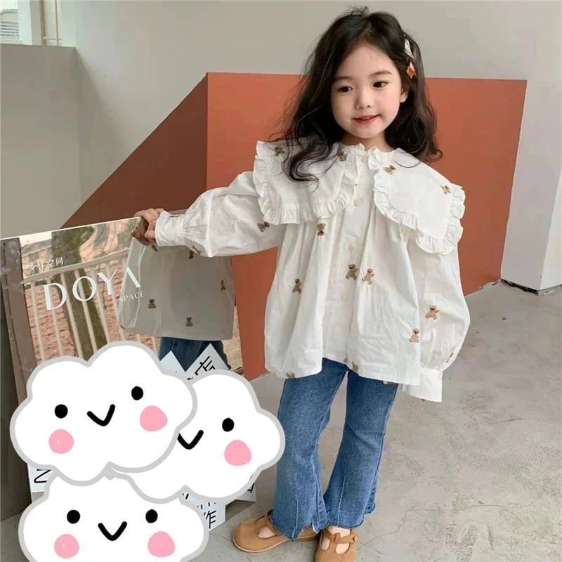 Pantalones vaqueros acampanados para niña – Mezclilla elástica cómoda - imagen 2