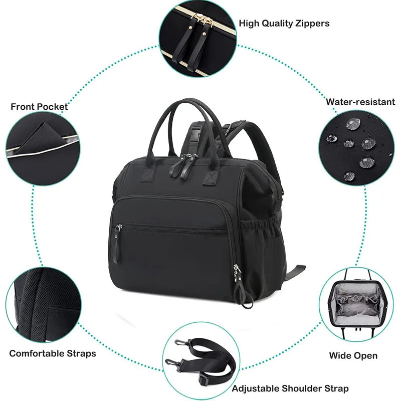 Mochila pañales multifuncional gran capacidad para mamá y bebé - imagen 2