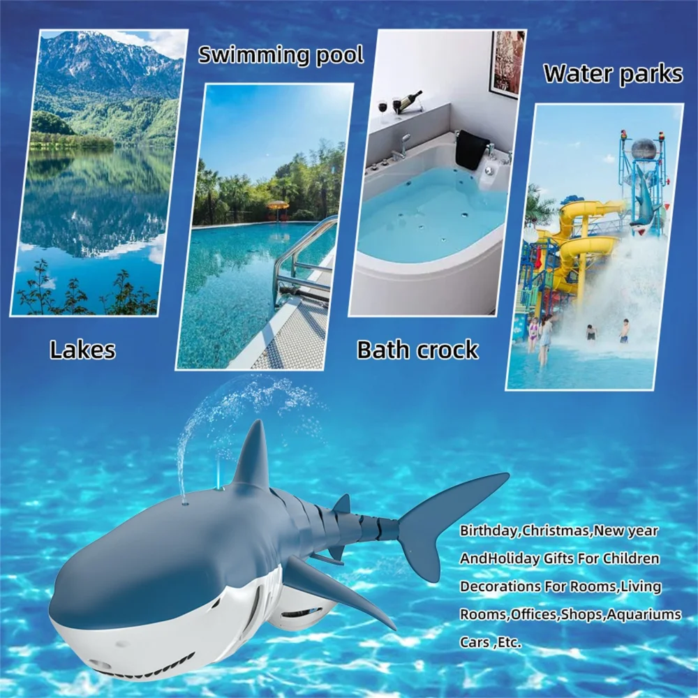 Tiburón RC submarino con control remoto para bañera y piscina - imagen 5