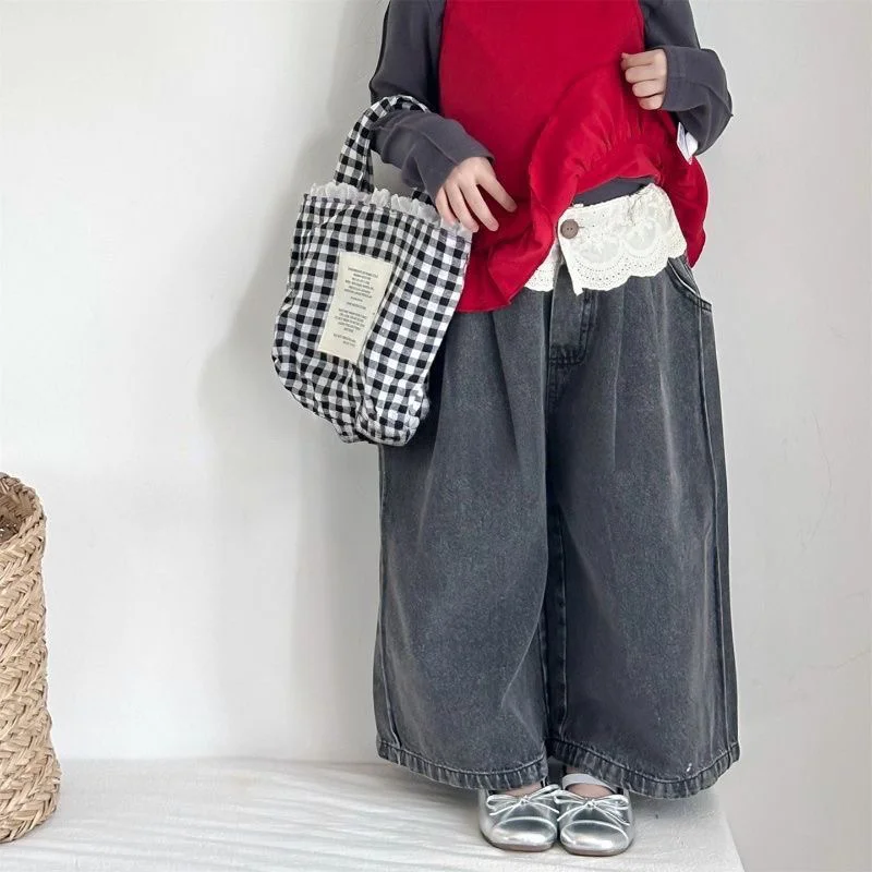 Pantalones vaqueros de niña pierna ancha para primavera - imagen 5