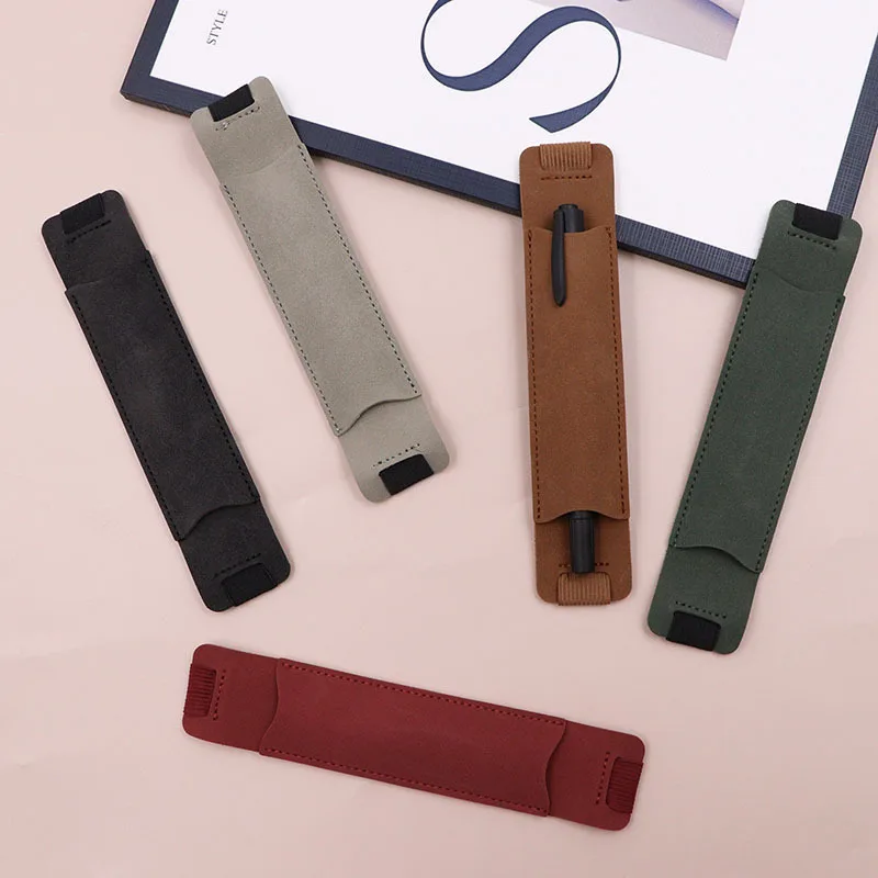 Funda de cuero para pluma estilográfica con clip y banda elástica - imagen 5