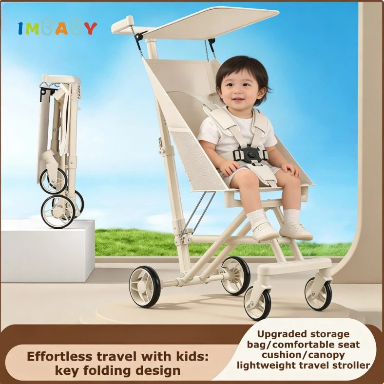 IMBABY Cochecito de paseo ligero plegable con parasol - imagen 3