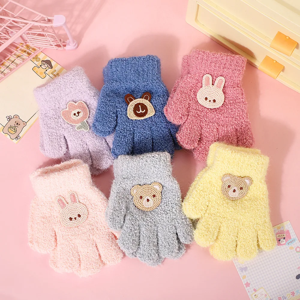 Estilo coreano Otoño-Invierno en guantes infantiles