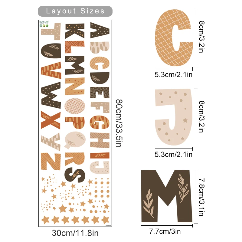 Diseño infantil con alfabeto y elementos decorativos