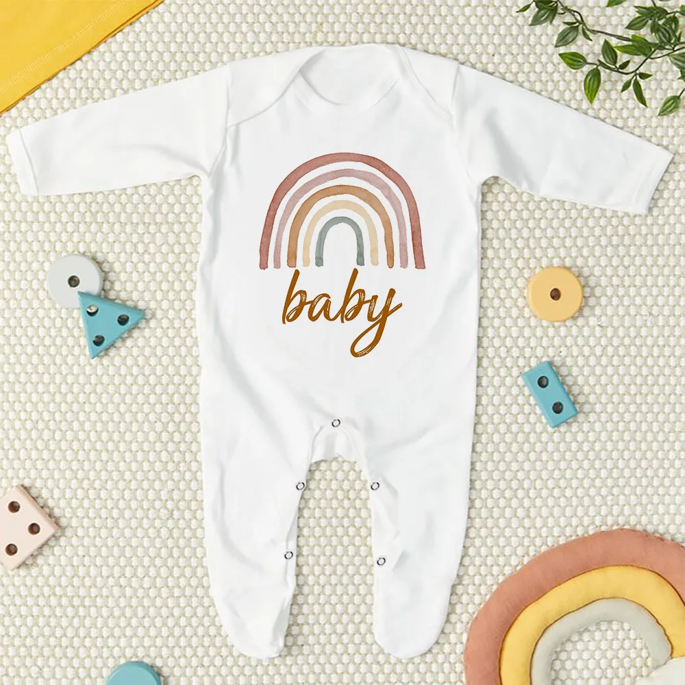 Traje de dormir bebé arcoíris - Chaleco mono recién nacido - imagen 2