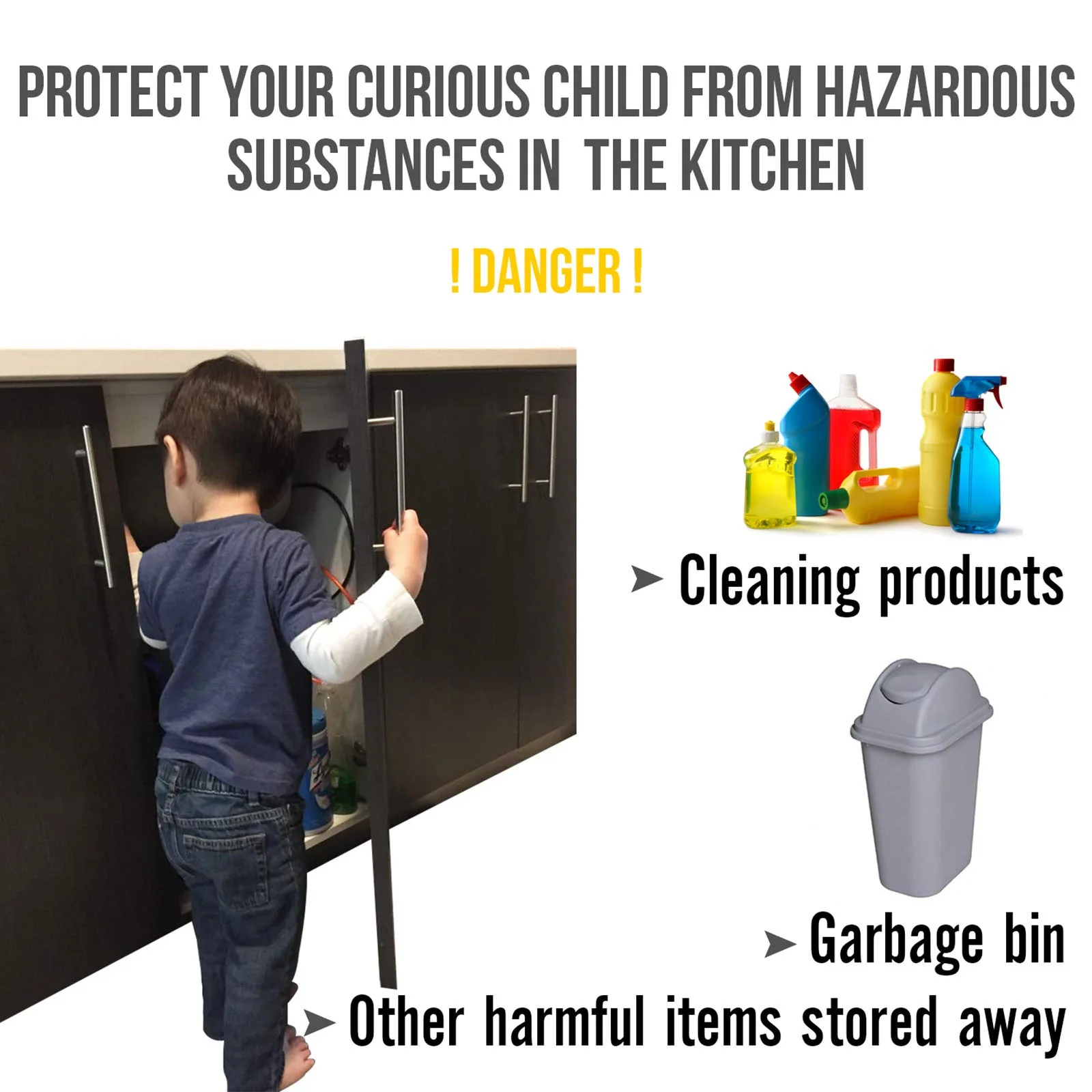 Cerradura de seguridad para niños en cajones y armarios – Instalación fácil - imagen 3