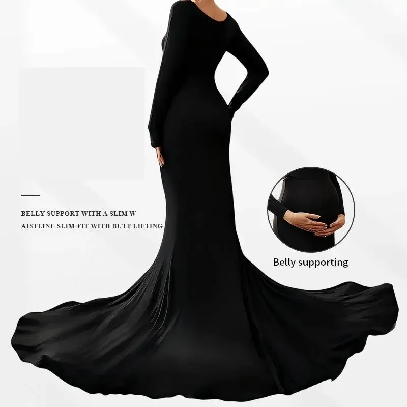 Vestido negro para sesiones de fotos y maternidad