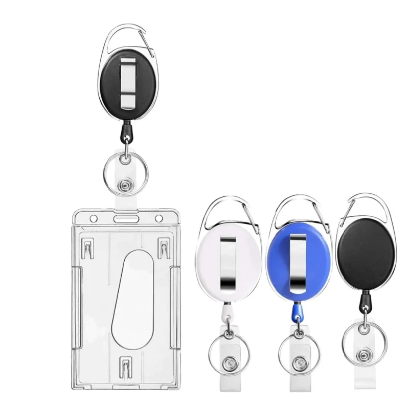 Portainsignias hospital con mosquetón retráctil – Clip para badges