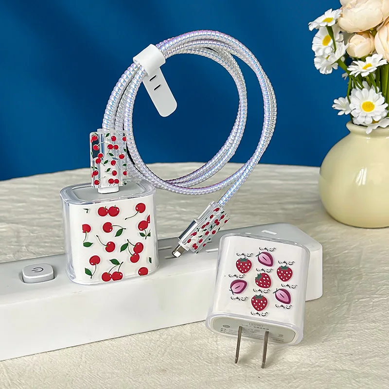 Protector de cable USB con funda antifricción de frutas - imagen 3