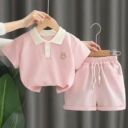 Conjunto verano niña – Camiseta algodón manga corta y pantalón corto