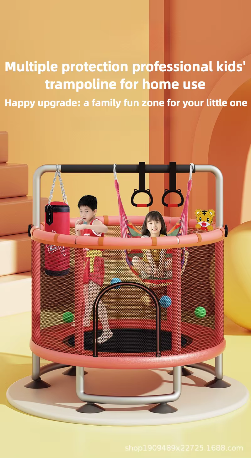 Mini trampolín infantil completo con red de protección