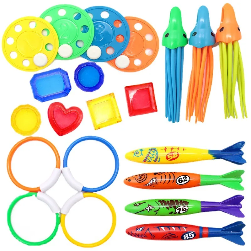 Juego de buceo para niños con anillos y tesoro–Entrenamiento acuático