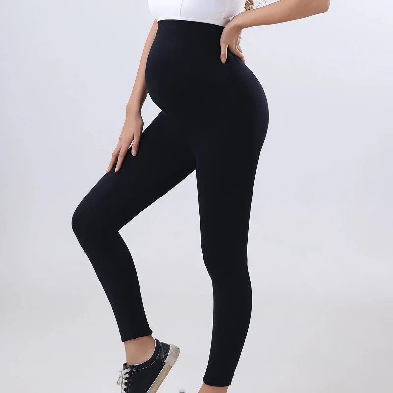 Leggings premamá sin costuras de compresión con cintura alta