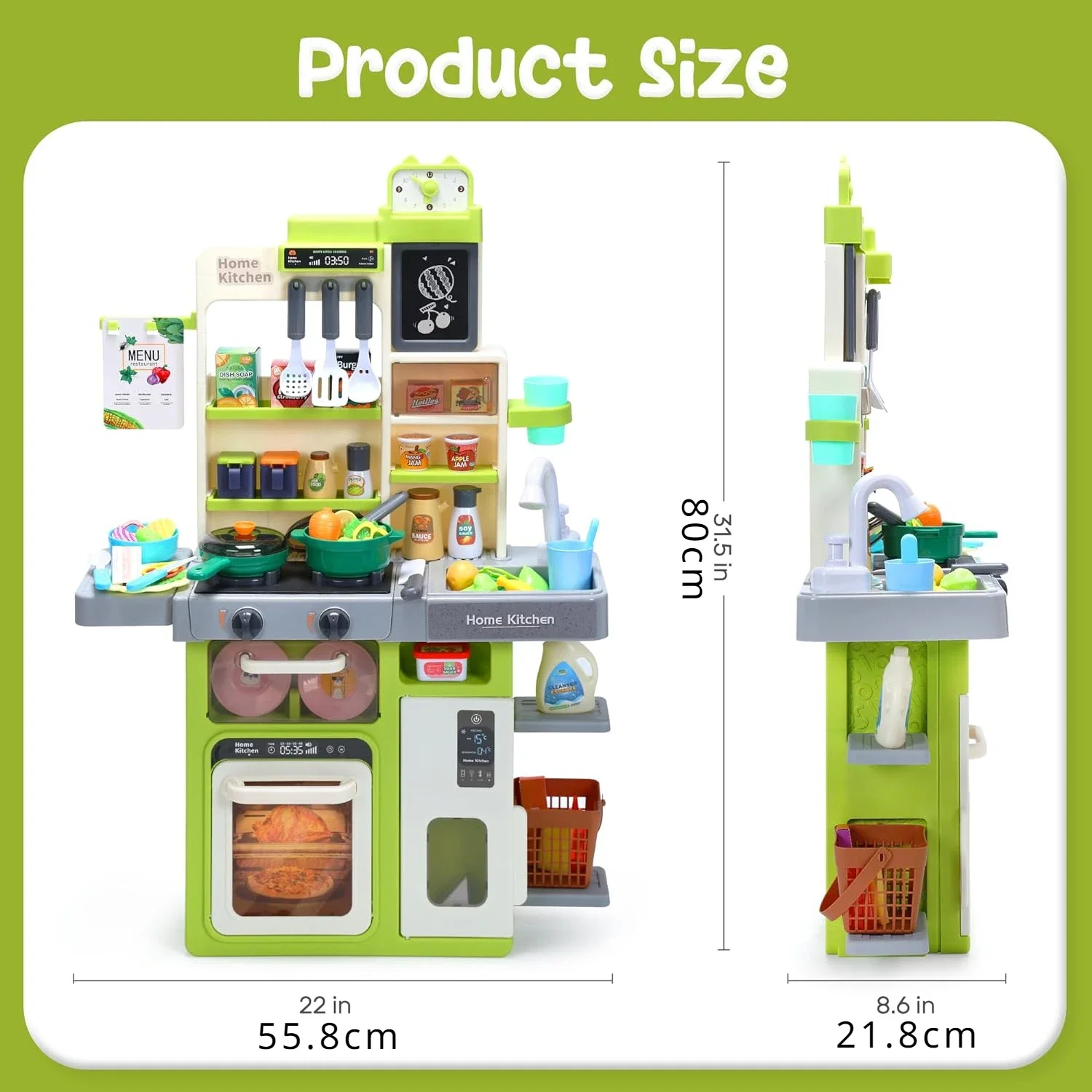 Juego de cocina infantil con sonidos, luces y fregadero