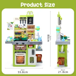 Juego de cocina infantil con sonidos, luces y fregadero