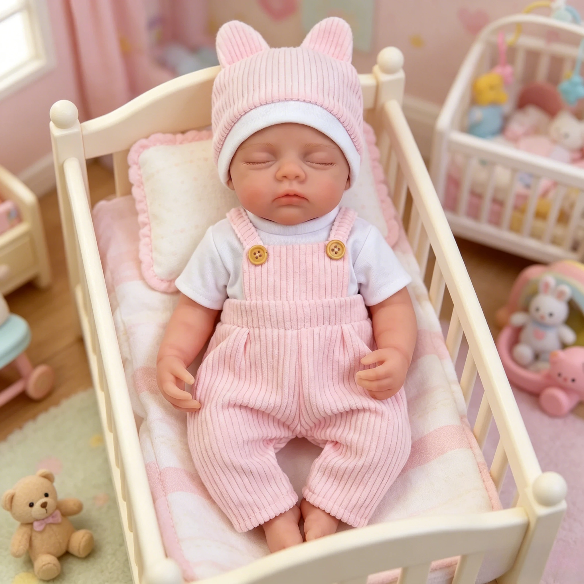 Muñeca reborn NPK bebé prematuro de ojos abiertos, realista - imagen 5