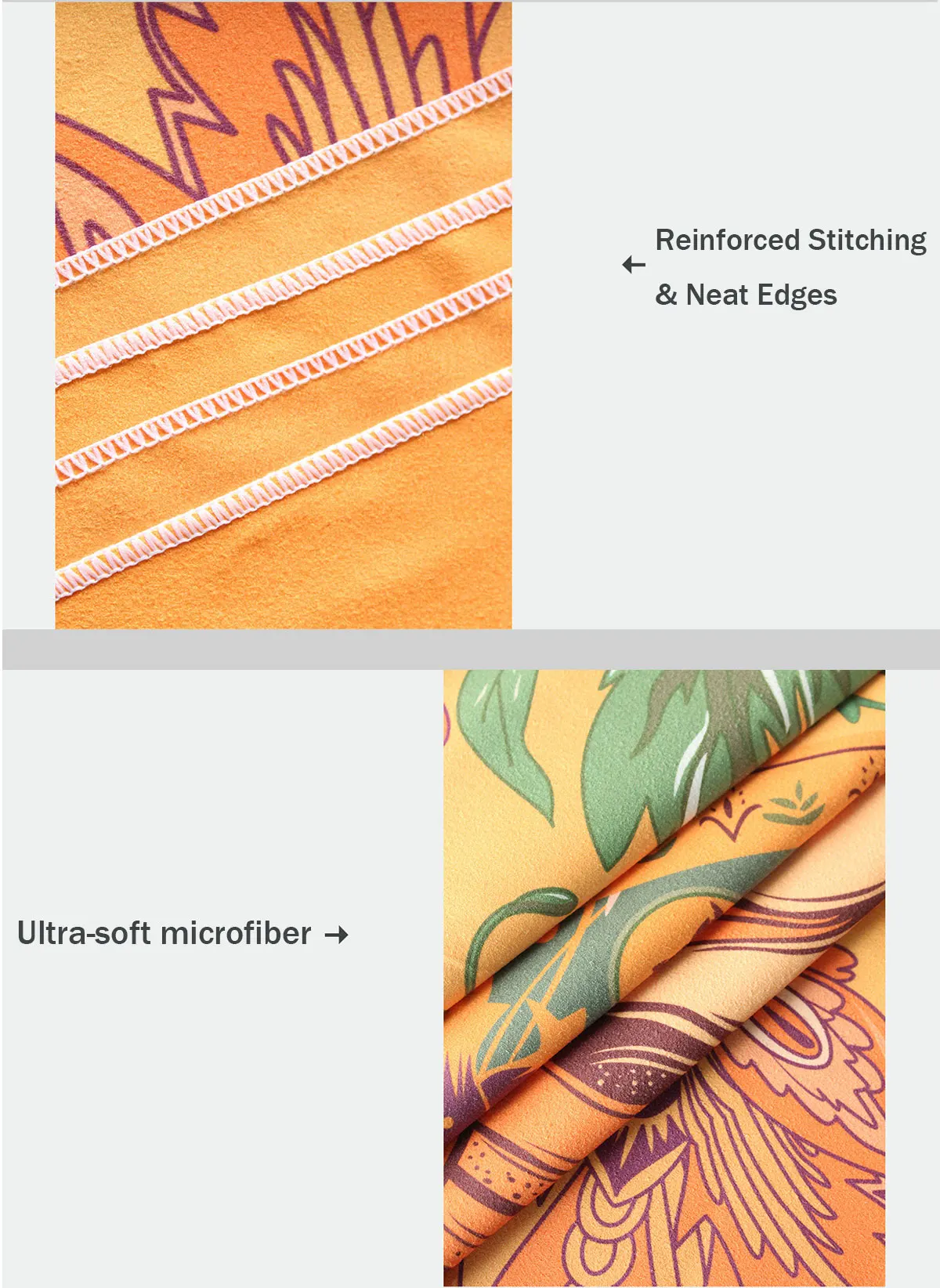 Toalla de microfibra plegada para viaje