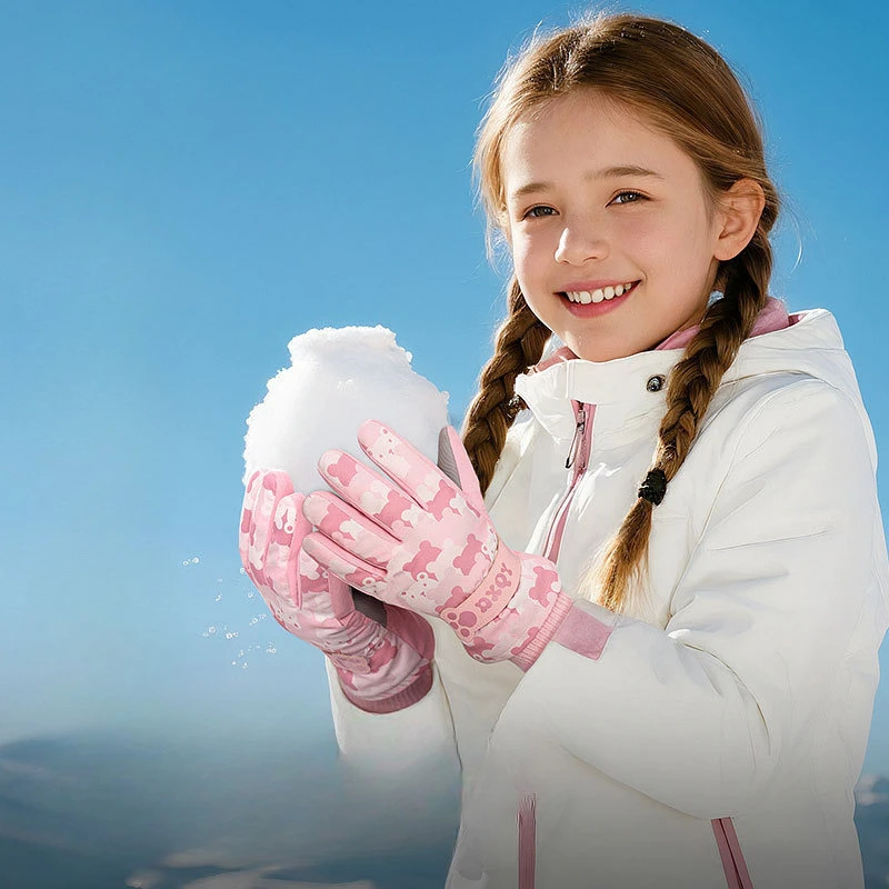 Guantes de esquí infantiles con forro térmico y pantalla táctil - imagen 3