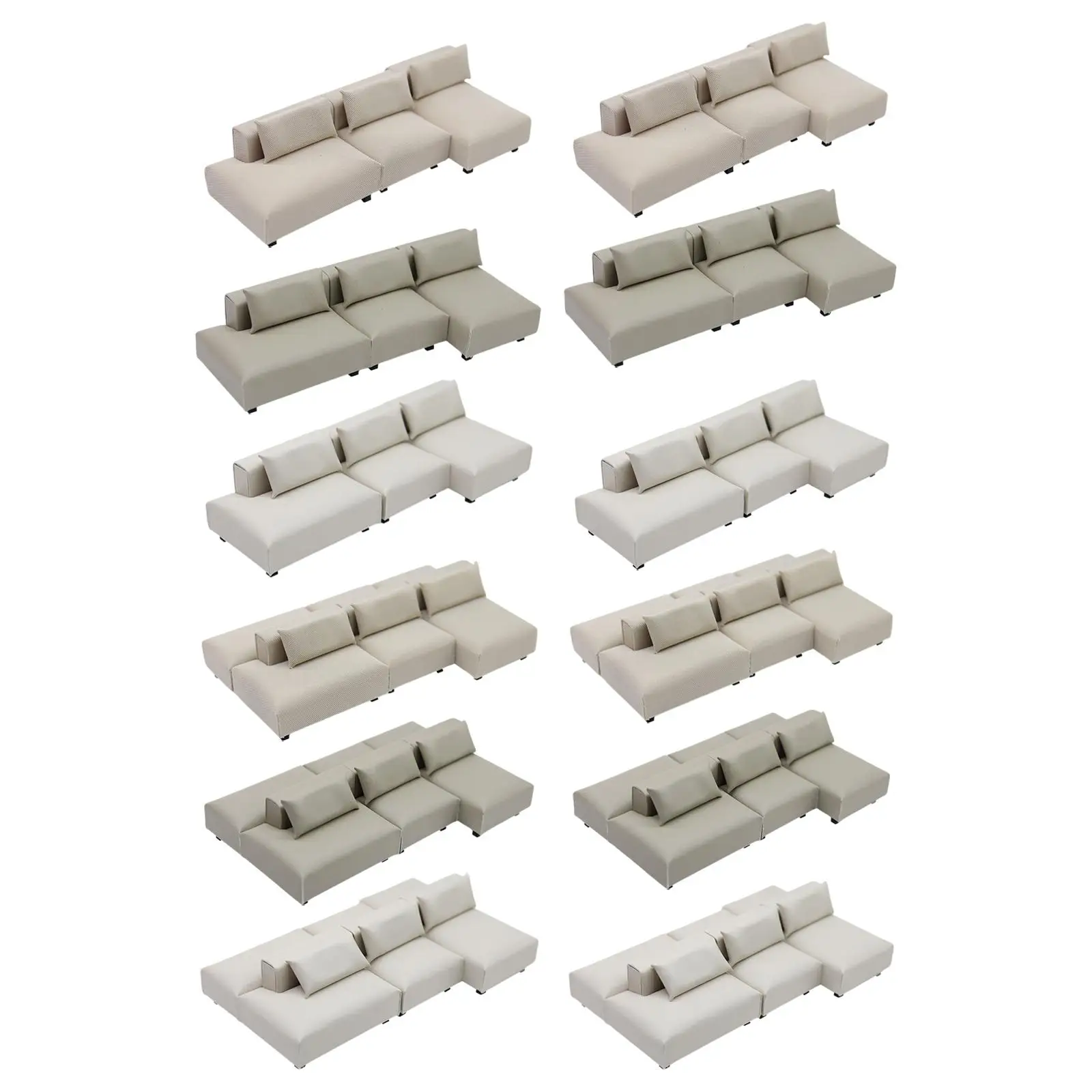 Sofá realista casa de muñecas con almohada para habitación - imagen 2