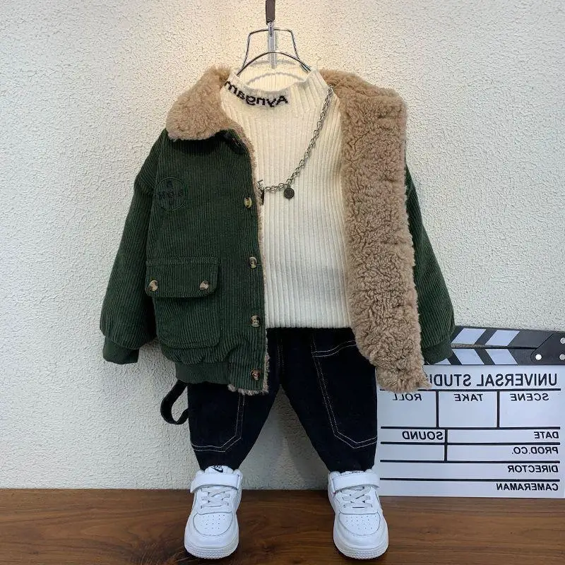 Chaqueta de forro polar infantil para niños – Abrigo acolchado cálido
