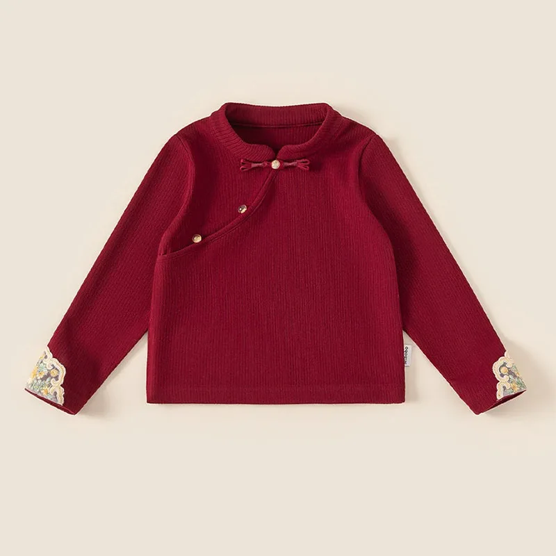 Vestido de invierno para niña sin mangas con bordado mariposa roja - imagen 4