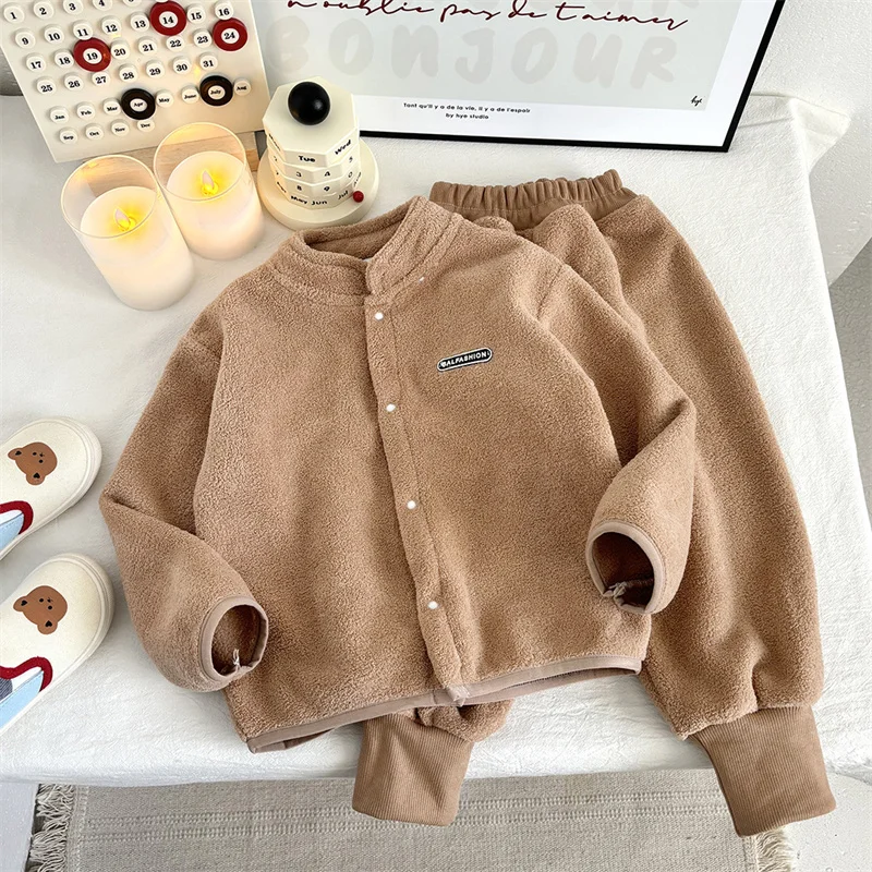 Conjunto reversible de lana y felpa – Traje de invierno para niños - imagen 3